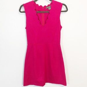 French Connection pink scalloped mini dress size 2